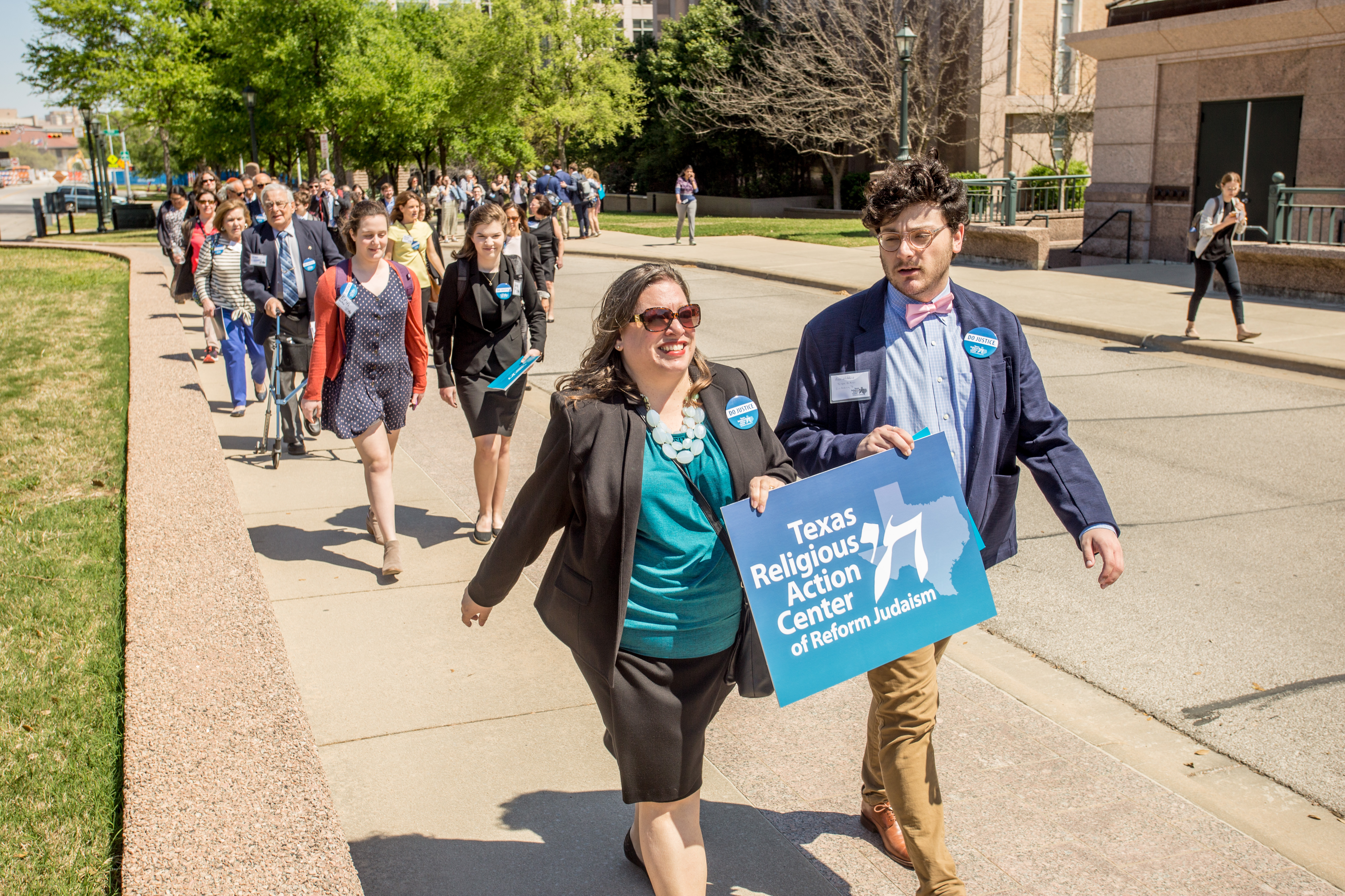 Members of the Texas Religious Action Center march at the capitol during Austin Lobby Days earlier this year.