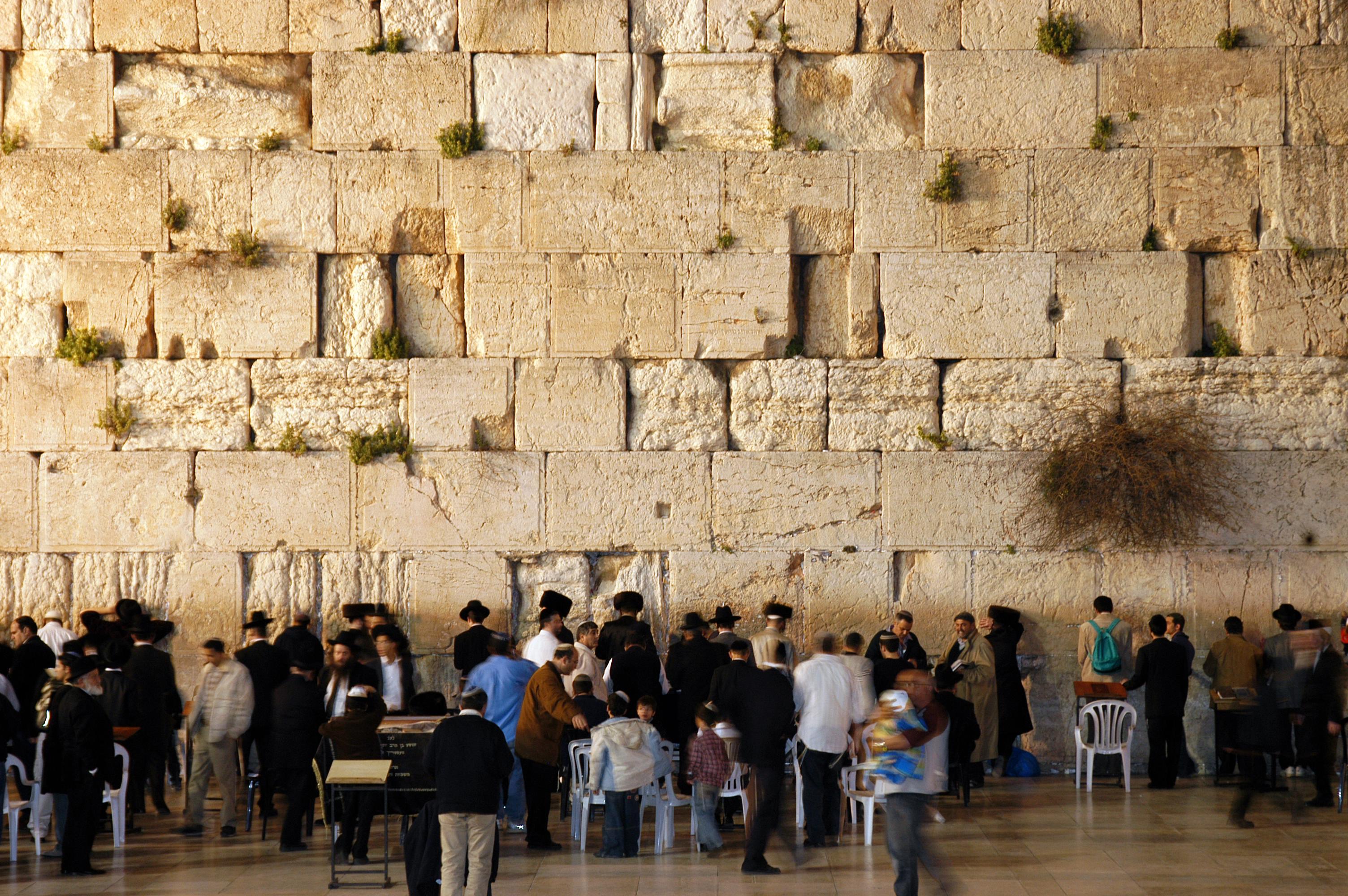 Men pray at the Western Wall