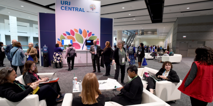 People sitting at URJ Central at Biennial